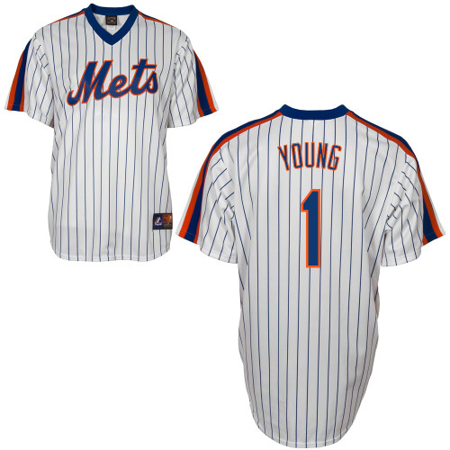Chris Young #1 MLB Jersey-New York Mets Men's Authentic Home Cooperstown White Baseball Jersey